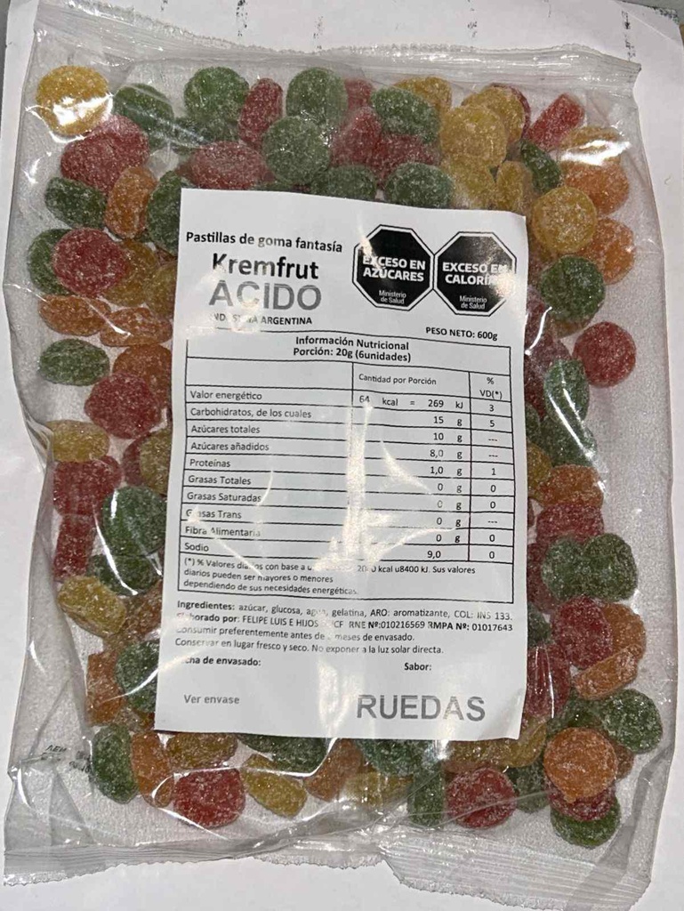 KREMFRUT ACIDAS RUEDAS 600GR (10)