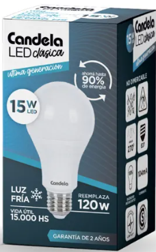 LAMPARA CANDELA LED FRIA 15W (5) 1-3