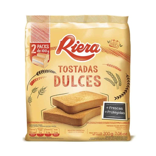 [01371] TOSTADAS RIERA DULCE 200GR (18) 1-3