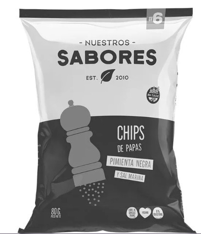 [14272] SABORES CHIPS PAPAS PIMIENTA NEGRA Y S/MARINA 80GR (18)