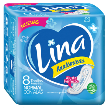 [00044] TOALL LINA NORMAL CON ALA AZUL x8 (48) 1-3