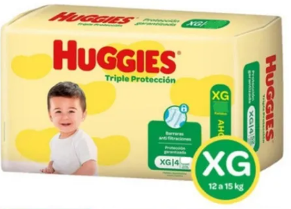 [00120] PAÑALES HUGGIES XG X8 (12) 1-3