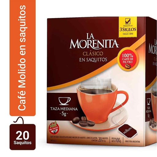 [00523] CAFE EN SAQUITO LA MORENITA 20U